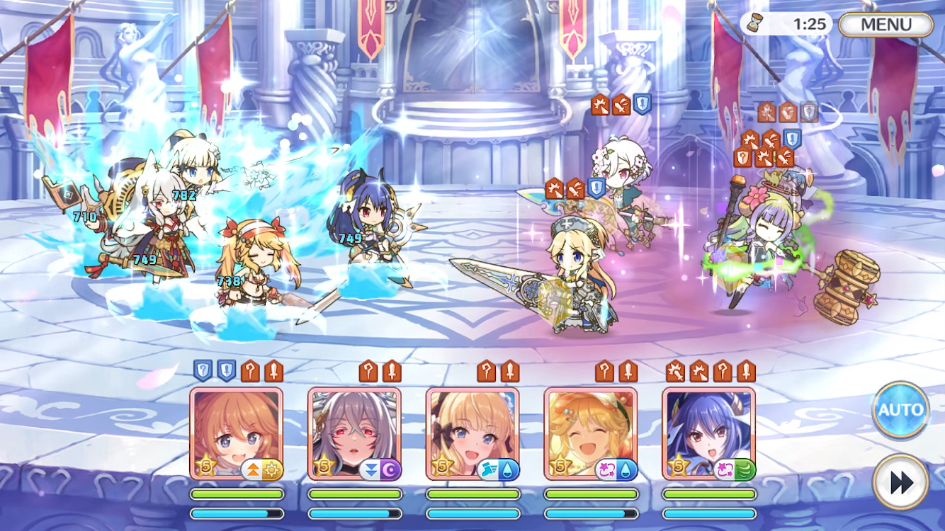 プリンセスコネクト Re:Diveの編成画面