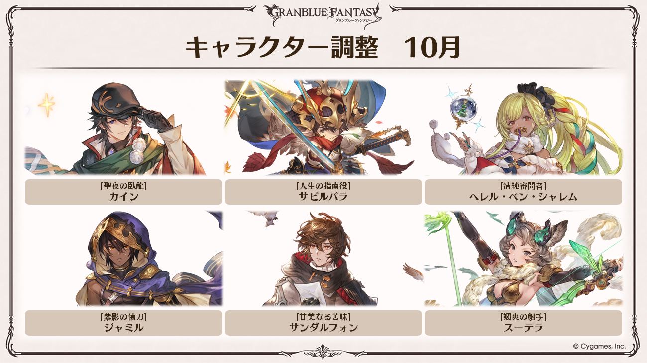 グラブルのバランス調整キャラ(第2弾)