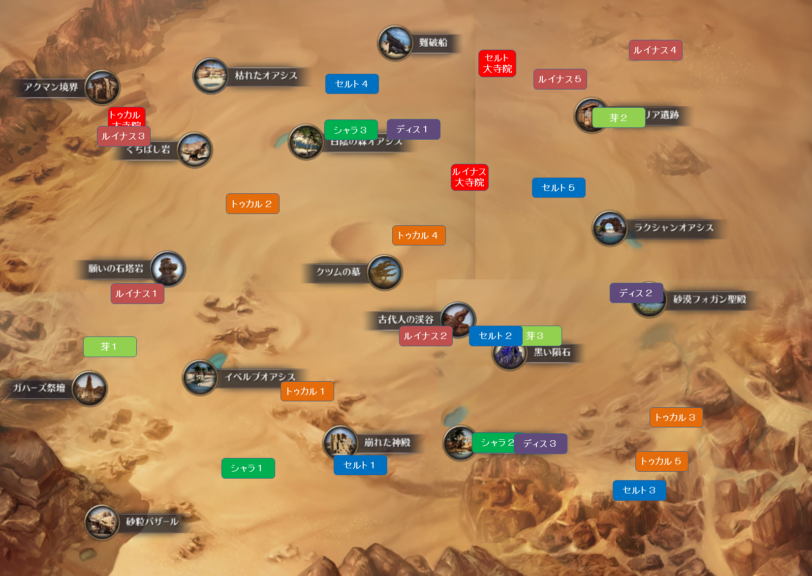 黒い砂漠 ワールドマップ 赤い