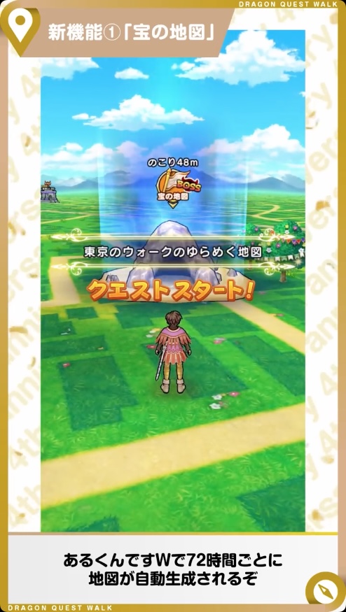 ドラゴンクエストウォーク　オリジナル宝の地図ハンカチ（非売品） ドラゴンクエストウォーク オリジナル宝の地図ハンカチ（非売品）
